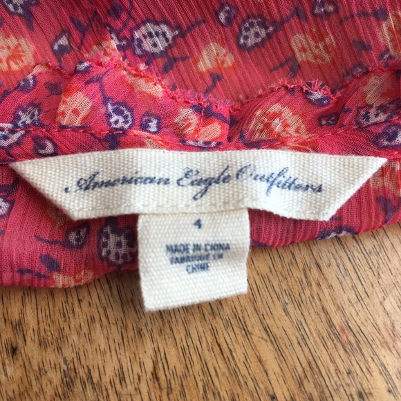 American Eagle Floral Tank Top Sheer Size 4 - Picture 5 of 6